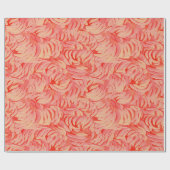 Peach Fuzz Abstraktes botanisches Fruchtmuster 14 Geschenkpapier (Flach)