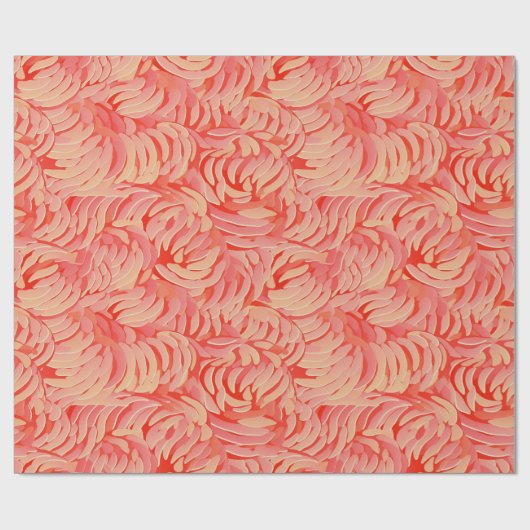 Peach Fuzz Abstraktes botanisches Fruchtmuster 14 Geschenkpapier (Flach)