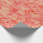 Peach Fuzz Abstraktes botanisches Fruchtmuster 14 Geschenkpapier (Ecke)