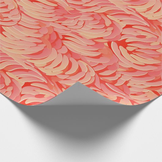 Peach Fuzz Abstraktes botanisches Fruchtmuster 14 Geschenkpapier (Ecke)