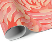 Peach Fuzz Abstraktes botanisches Fruchtmuster 14 Geschenkpapier (Rolleneckpunkt)