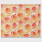 Peach Fuzz Abstraktes botanisches Fruchtmuster 15 Geschenkpapier (Flach)