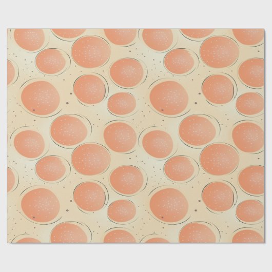 Peach Fuzz Abstraktes botanisches Fruchtmuster 18 Geschenkpapier (Flach)