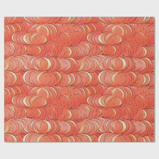 Peach Fuzz Abstraktes botanisches Fruchtmuster 1 Geschenkpapier (Flach)