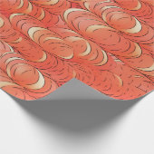 Peach Fuzz Abstraktes botanisches Fruchtmuster 1 Geschenkpapier (Ecke)