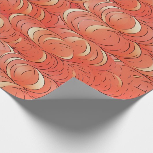 Peach Fuzz Abstraktes botanisches Fruchtmuster 1 Geschenkpapier (Ecke)