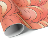 Peach Fuzz Abstraktes botanisches Fruchtmuster 1 Geschenkpapier (Rolleneckpunkt)