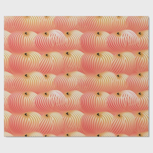 Peach Fuzz Abstraktes botanisches Fruchtmuster 2 Geschenkpapier (Flach)