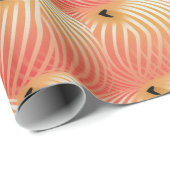 Peach Fuzz Abstraktes botanisches Fruchtmuster 2 Geschenkpapier (Rolleneckpunkt)