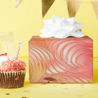 Peach Fuzz Abstraktes botanisches Fruchtmuster 3 Geschenkpapier