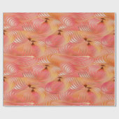 Peach Fuzz Abstraktes botanisches Fruchtmuster 3 Geschenkpapier (Flach)