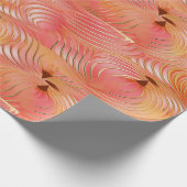 Peach Fuzz Abstraktes botanisches Fruchtmuster 3 Geschenkpapier (Ecke)