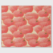 Peach Fuzz Abstraktes botanisches Fruchtmuster 4 Geschenkpapier (Flach)