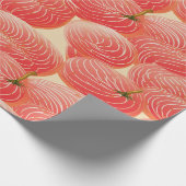 Peach Fuzz Abstraktes botanisches Fruchtmuster 4 Geschenkpapier (Ecke)
