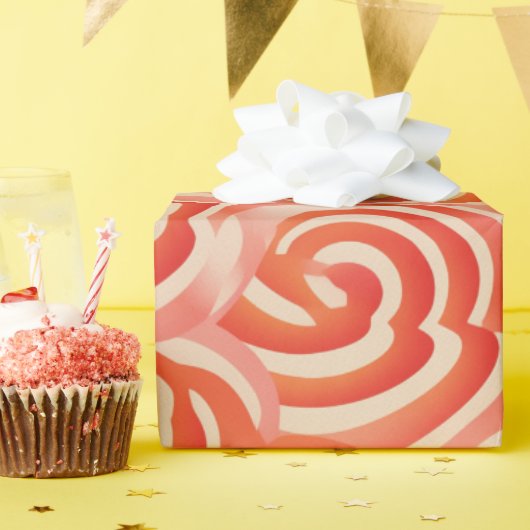 Peach Fuzz Abstraktes botanisches Fruchtmuster 5 Geschenkpapier (Geburtstagsparty)