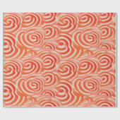 Peach Fuzz Abstraktes botanisches Fruchtmuster 5 Geschenkpapier (Flach)