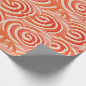 Peach Fuzz Abstraktes botanisches Fruchtmuster 5 Geschenkpapier (Ecke)