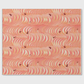 Peach Fuzz Abstraktes botanisches Fruchtmuster 6 Geschenkpapier (Flach)