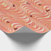 Peach Fuzz Abstraktes botanisches Fruchtmuster 6 Geschenkpapier (Ecke)
