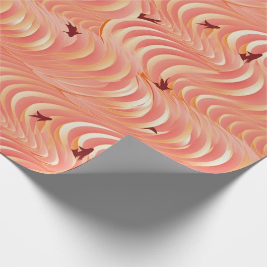 Peach Fuzz Abstraktes botanisches Fruchtmuster 6 Geschenkpapier (Ecke)