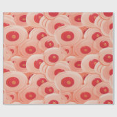 Peach Fuzz Abstraktes botanisches Fruchtmuster 7 Geschenkpapier (Flach)