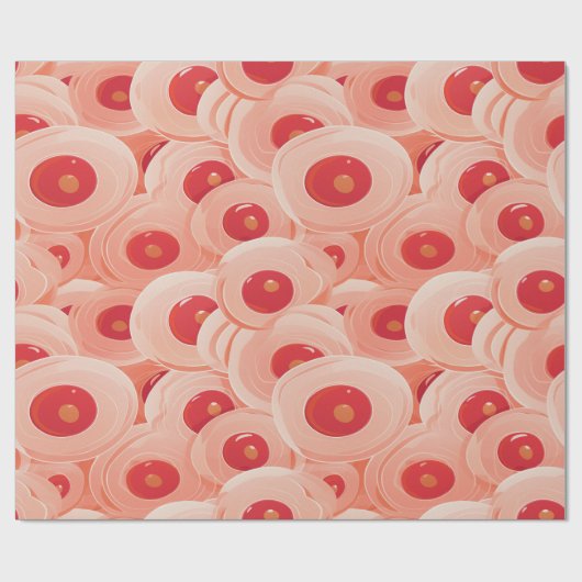 Peach Fuzz Abstraktes botanisches Fruchtmuster 7 Geschenkpapier (Flach)