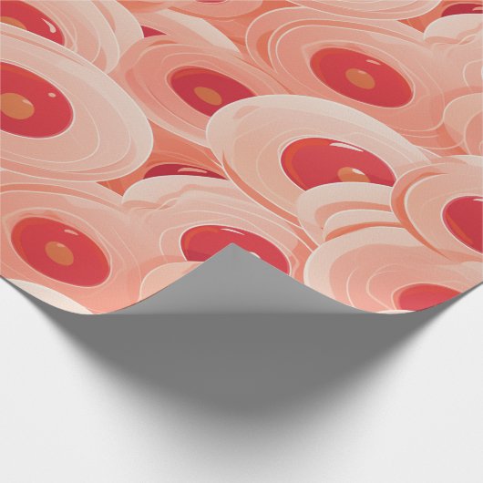 Peach Fuzz Abstraktes botanisches Fruchtmuster 7 Geschenkpapier (Ecke)