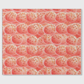 Peach Fuzz Abstraktes botanisches Fruchtmuster 8 Geschenkpapier (Flach)