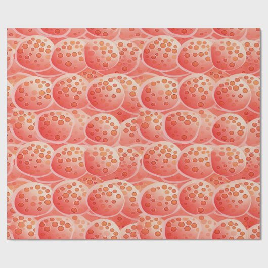 Peach Fuzz Abstraktes botanisches Fruchtmuster 8 Geschenkpapier (Flach)