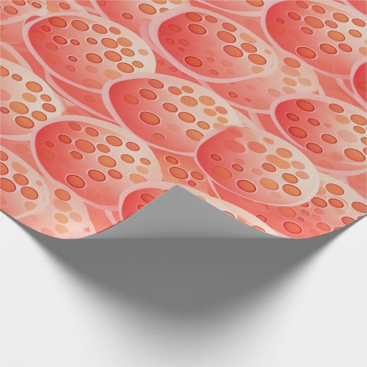 Peach Fuzz Abstraktes botanisches Fruchtmuster 8 Geschenkpapier (Ecke)