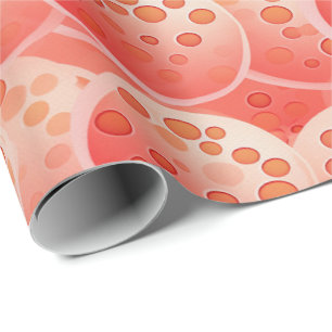 Peach Fuzz Abstraktes botanisches Fruchtmuster 8 Geschenkpapier