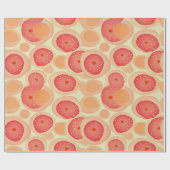 Peach Fuzz Abstraktes botanisches Fruchtmuster 9 Geschenkpapier (Flach)