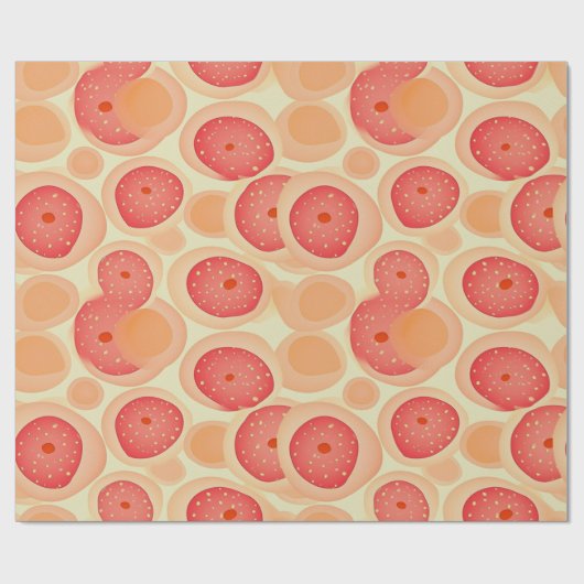 Peach Fuzz Abstraktes botanisches Fruchtmuster 9 Geschenkpapier (Flach)