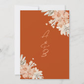 Peach Fuzz and Rust Watercolor Floral Wedding Einladung (Rückseite)