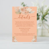 Peach Fuzz and Rust Watercolor Wedding RSVP Begleitkarte (Stehend Vorderseite)