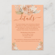 Peach Fuzz and Rust Watercolor Wedding RSVP