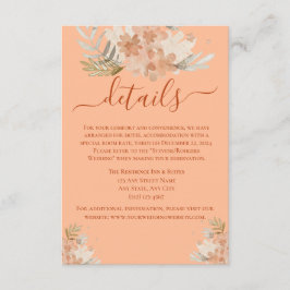 Peach Fuzz and Rust Watercolor Wedding RSVP Begleitkarte