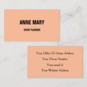 Peach Fuzz Apricot Orange Pink Custom Girl Visitenkarte (Vorne/Hinten)