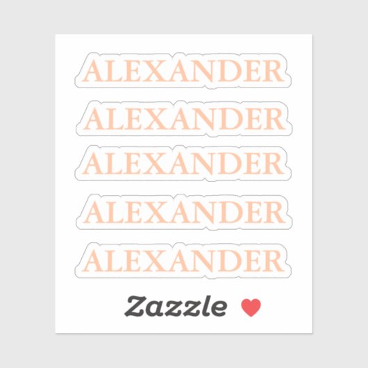 Peach fuzz Ausschneiden Aufkleber mit Name Aufkleb (Blatt)