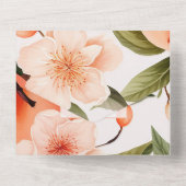 Peach Fuzz Baby Dusche All In One Einladung (Rückseite)