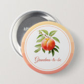 Peach Fuzz Baby Dusche Button (Vorne & Hinten)