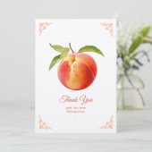 Peach Fuzz Baby Dusche Dankeskarte (Stehend Vorderseite)
