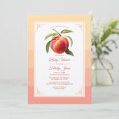 Peach Fuzz Baby Dusche Einladung (Stehend Vorderseite)