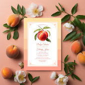 Peach Fuzz Baby Dusche Einladung