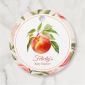 Peach Fuzz Baby Dusche Geschenkanhänger (Vorderseite)