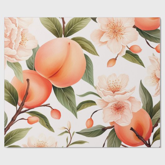 Peach Fuzz Baby Dusche Geschenkpapier (Flach)