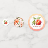 Peach Fuzz Baby Dusche Konfetti (Vorderseiten)