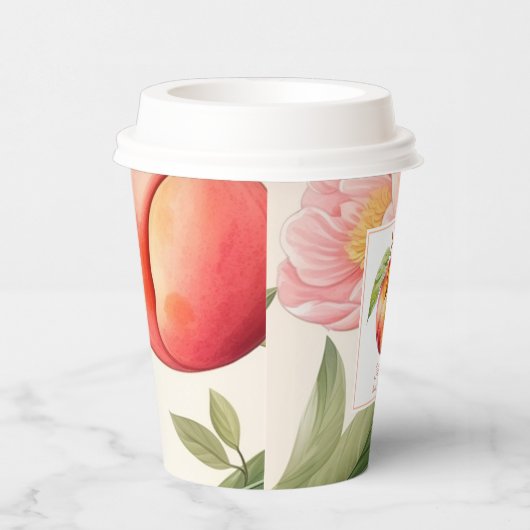 Peach Fuzz Baby Dusche Pappbecher (Rechts)