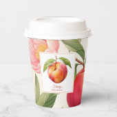 Peach Fuzz Baby Dusche Pappbecher (Vorderseite)