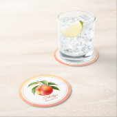 Peach Fuzz Baby Dusche Runder Pappuntersetzer (Vor Ort)
